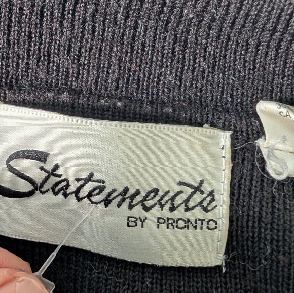 Statements Vintage Black  Beaded Cardigan with Beaded Trim - Picture 9 of 11